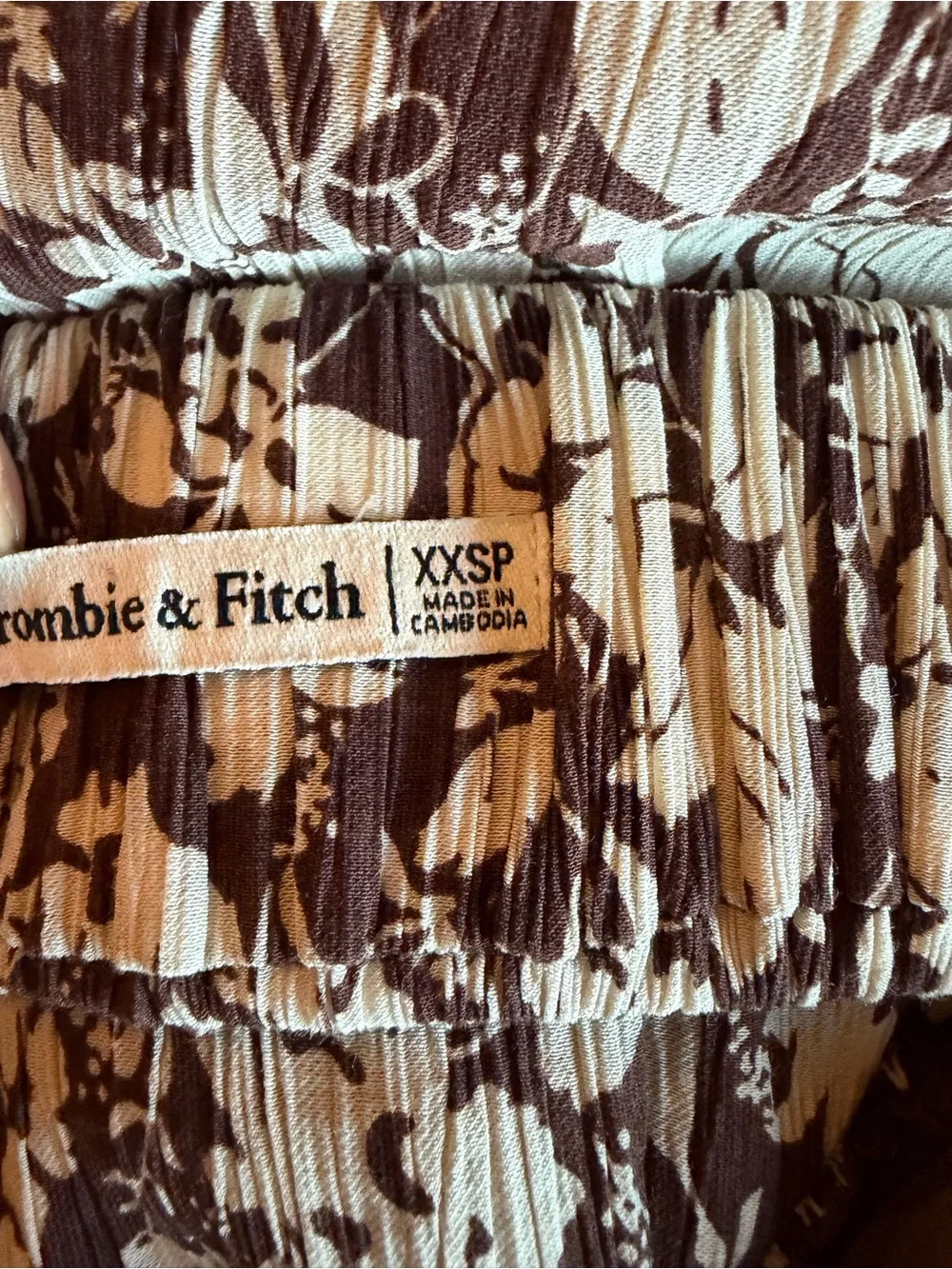 Abercrombie & Fitch Brown and Cream Floral Maxi Dress